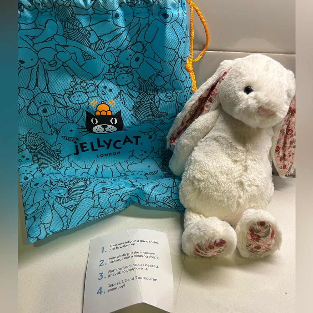 Blossom Cream Bunny “berry” JellyCat